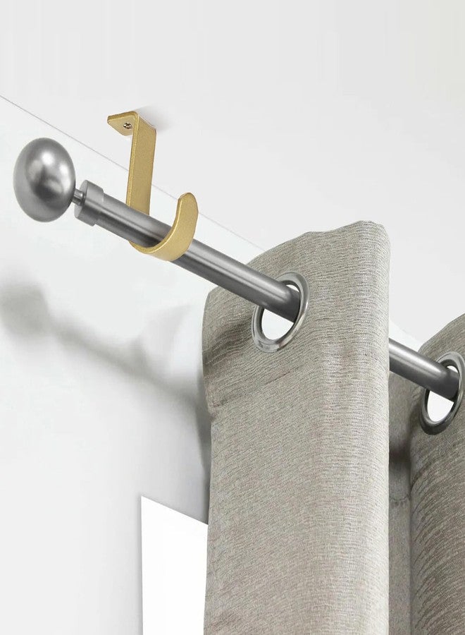 Hoowen 6 Pack Ceiling Curtain Rod Brackets, Sturdy Metal Curtain Rods Holders with Screws for 1 Inch Rod, Mounting Bracket for Ceiling Mount, Windows Drapes Curtains Hardware for Home Office, Gold - Image 3